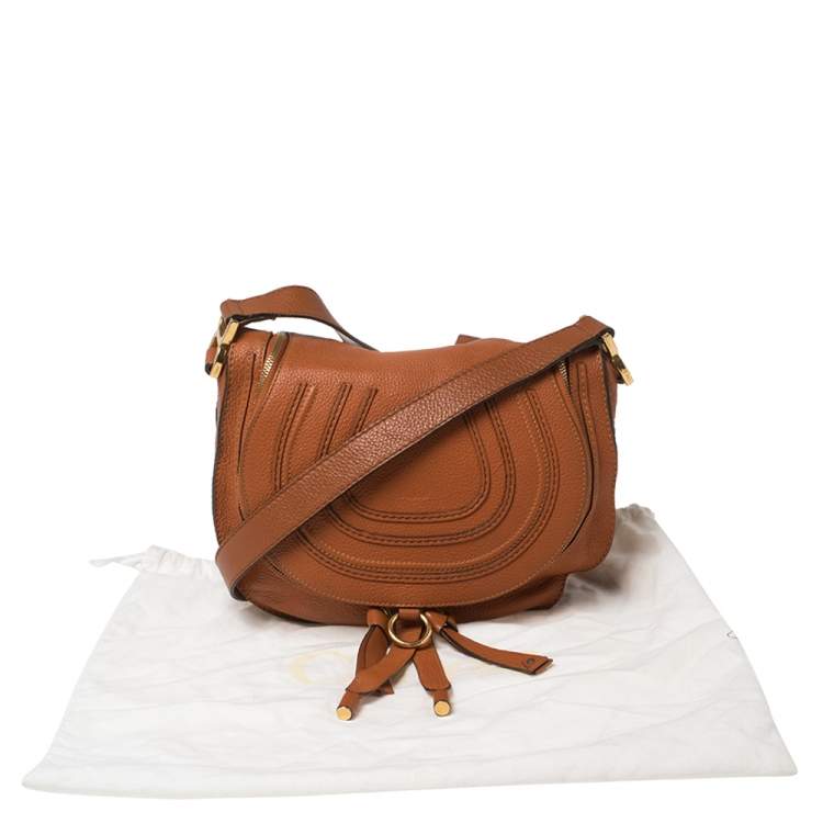 Pre Owned Chloe Brown Leather Marcie Crossbody Bag