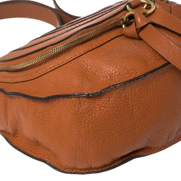Pre Owned Chloe Brown Leather Marcie Crossbody Bag