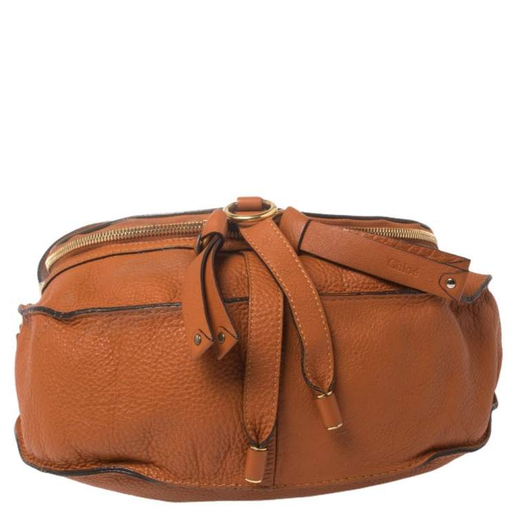 Pre Owned Chloe Brown Leather Marcie Crossbody Bag