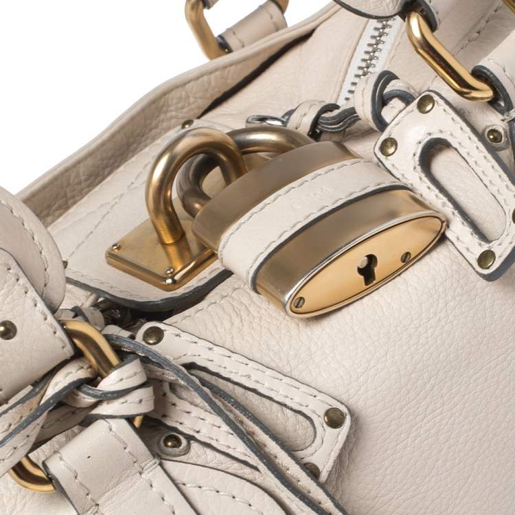 Pre Owned Chloe Cream Leather Paddington Satchel