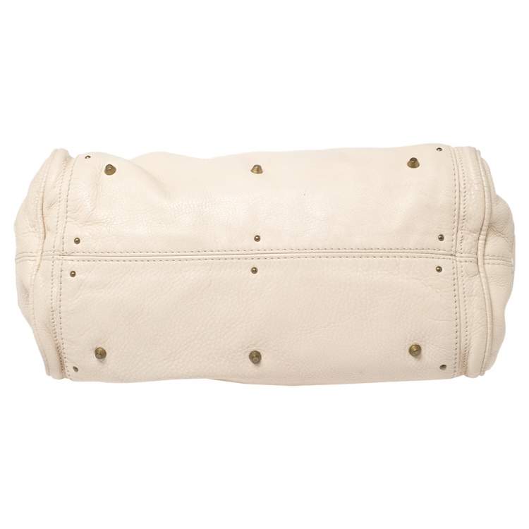 Pre Owned Chloe Cream Leather Paddington Satchel