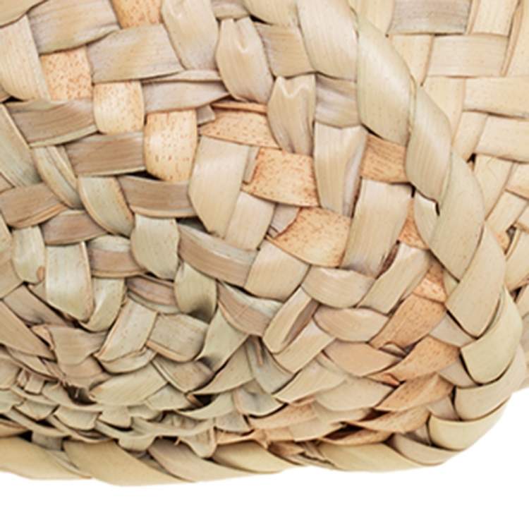Pre Owned Chloe White/Beige Woven Raffia and Leather Small Marcie Basket Bag