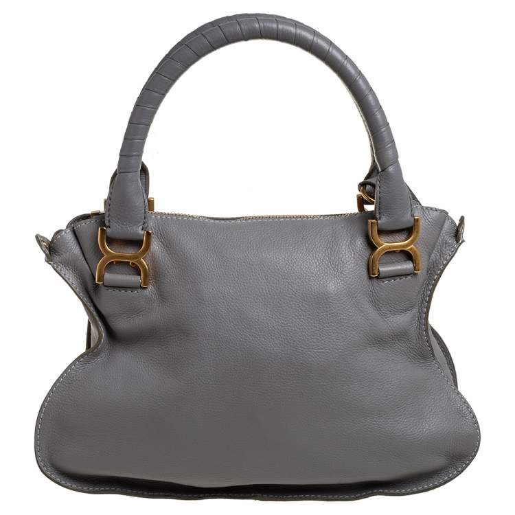 Pre Owned Chloe Grey Leather Marcie Shoulder Bag
