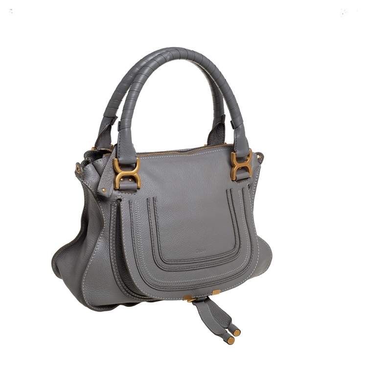 Pre Owned Chloe Grey Leather Marcie Shoulder Bag