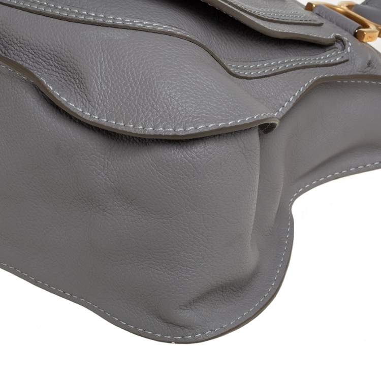 Pre Owned Chloe Grey Leather Marcie Shoulder Bag