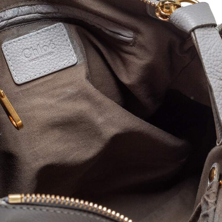 Pre Owned Chloe Grey Leather Marcie Shoulder Bag