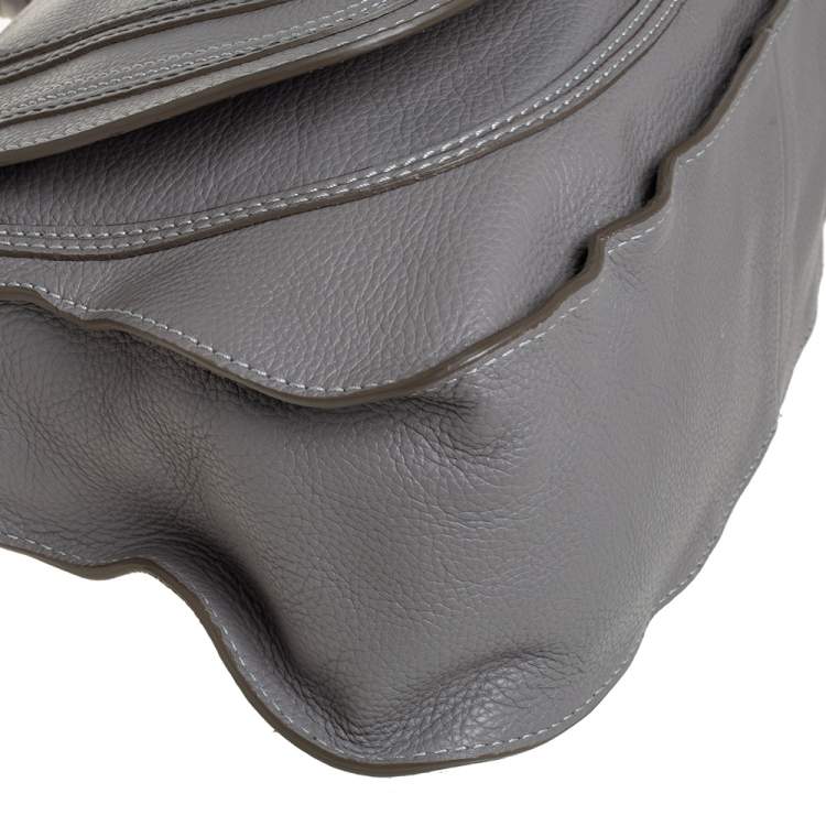 Pre Owned Chloe Grey Leather Marcie Shoulder Bag