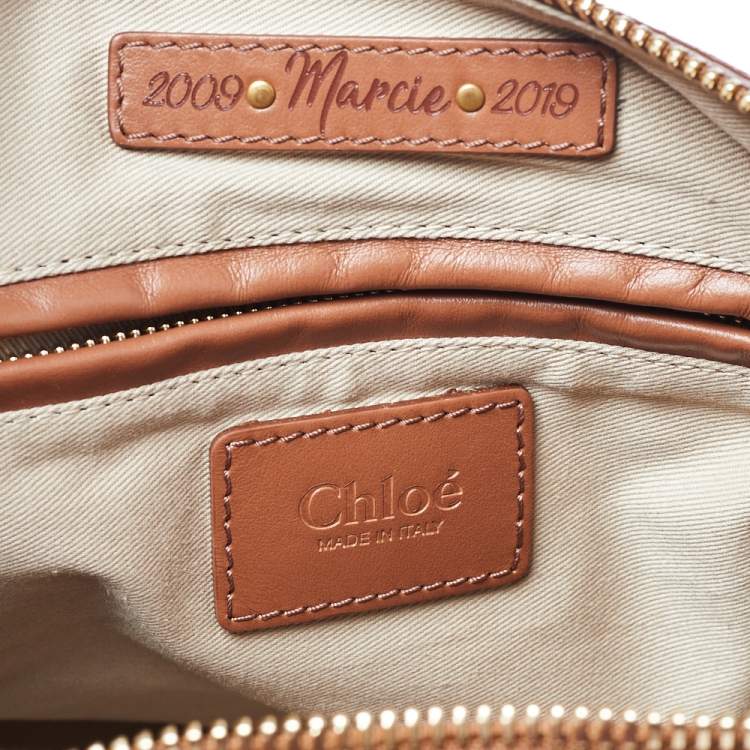 Pre Owned Chloe Brown Leather Medium Fringe Marcie Satchel