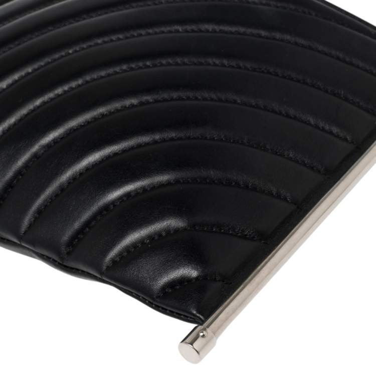 Pre Owned Chloe Black/Blue Quilted Leather Metal Roy Shoulder Bag