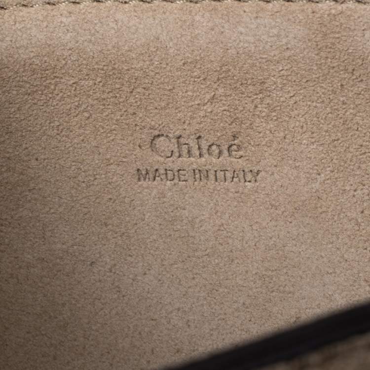 Pre Owned Chloe Cinnamon Brown Leather and Suede Medium Faye Shoulder Bag