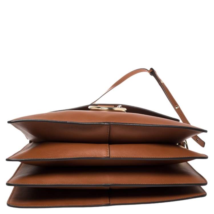 Pre Owned Chloe Cinnamon Brown Leather and Suede Medium Faye Shoulder Bag