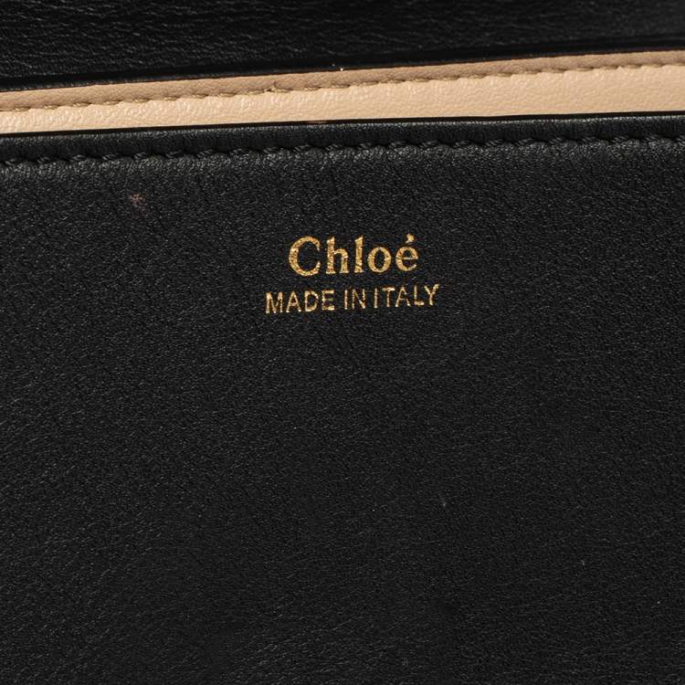 Pre Owned Chloe Black/Orange Leather and Suede Medium Drew Shoulder Bag