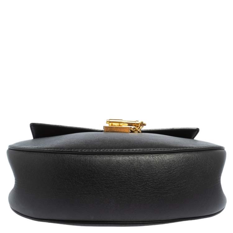 Pre Owned Chloe Black/Orange Leather and Suede Medium Drew Shoulder Bag