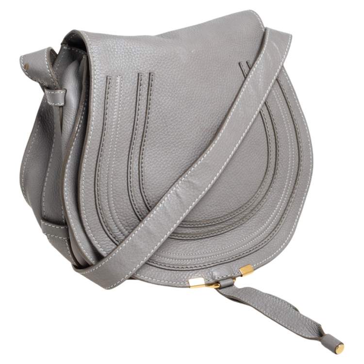 Pre Owned Chloe Taupe Leather Medium Marcie Crossbody Bag