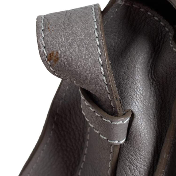 Pre Owned Chloe Taupe Leather Medium Marcie Crossbody Bag