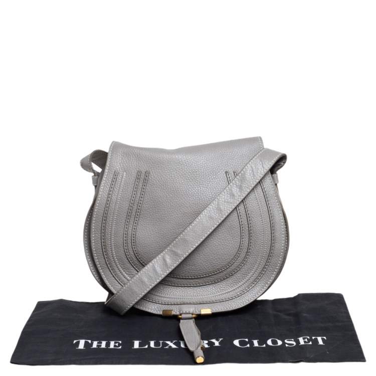 Pre Owned Chloe Taupe Leather Medium Marcie Crossbody Bag
