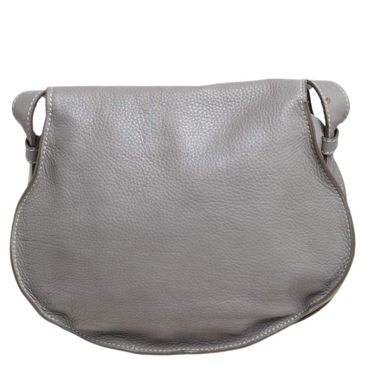 Pre Owned Chloe Taupe Leather Medium Marcie Crossbody Bag