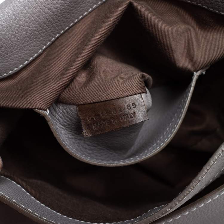 Pre Owned Chloe Taupe Leather Medium Marcie Crossbody Bag
