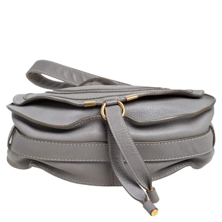 Pre Owned Chloe Taupe Leather Medium Marcie Crossbody Bag