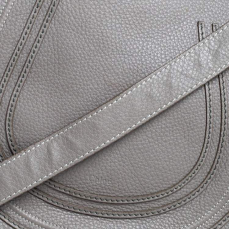 Pre Owned Chloe Taupe Leather Medium Marcie Crossbody Bag