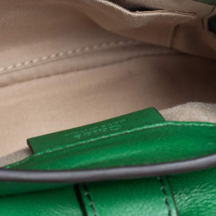 Pre Owned Chloe Green Leather and Suede Mini Faye Daye Backpack