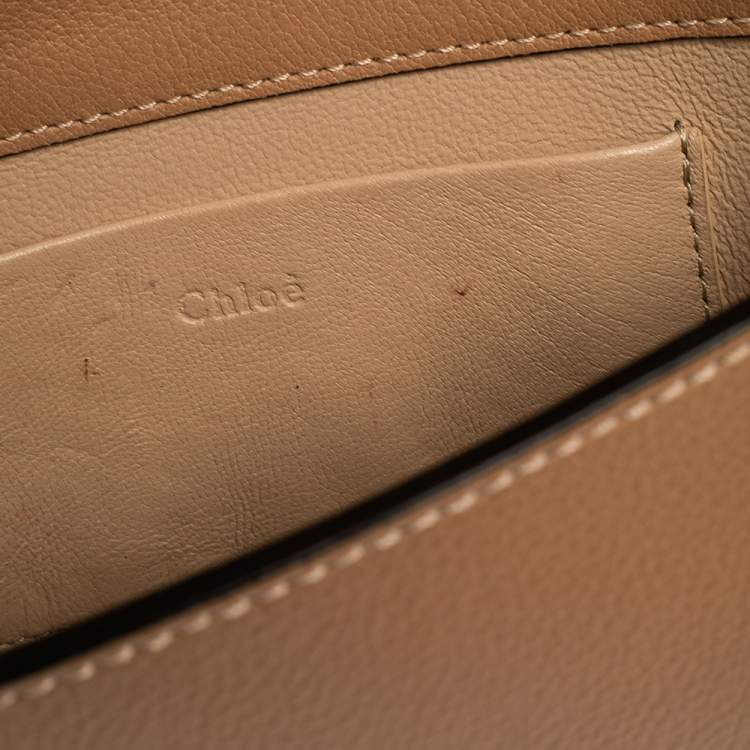 Pre Owned Chloe Beige Leather Small Nile Bracelet Minaudiere Crossbody Bag