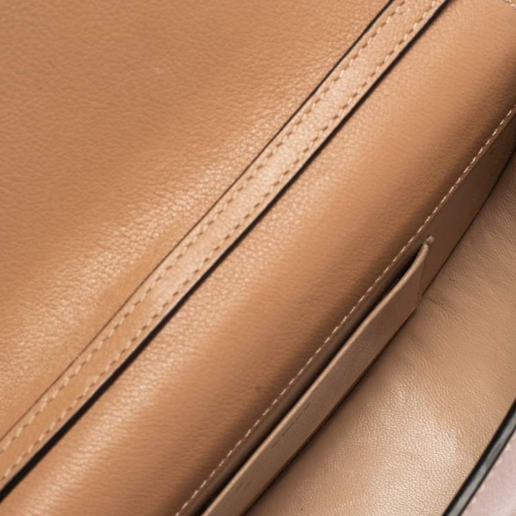 Pre Owned Chloe Beige Leather Small Nile Bracelet Minaudiere Crossbody Bag
