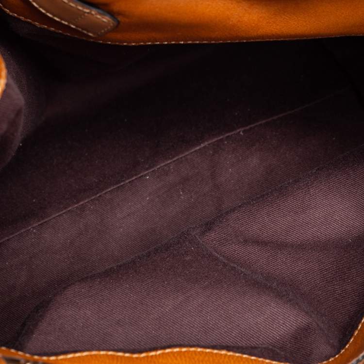 Pre Owned Chloe Tan Leather Braided Handle Convertible Tote 
