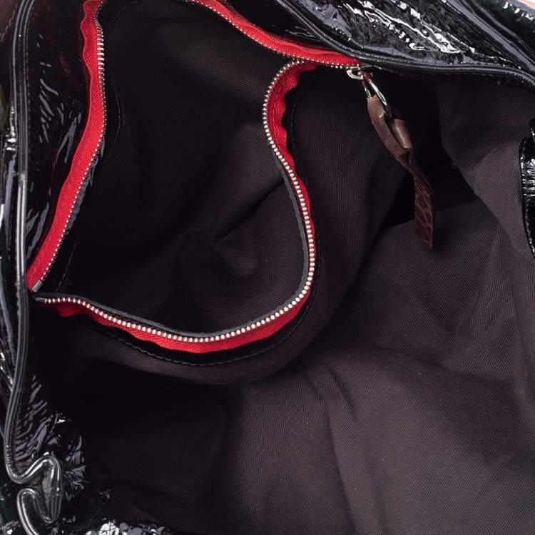 Pre Owned Chloe Black Patent Leather Audra Tote