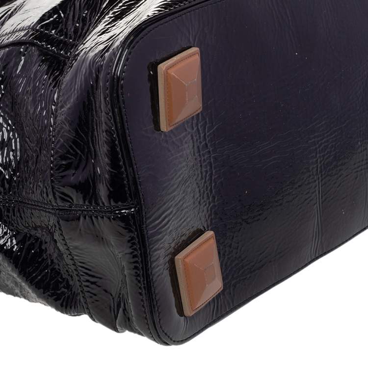 Pre Owned Chloe Black Patent Leather Audra Tote