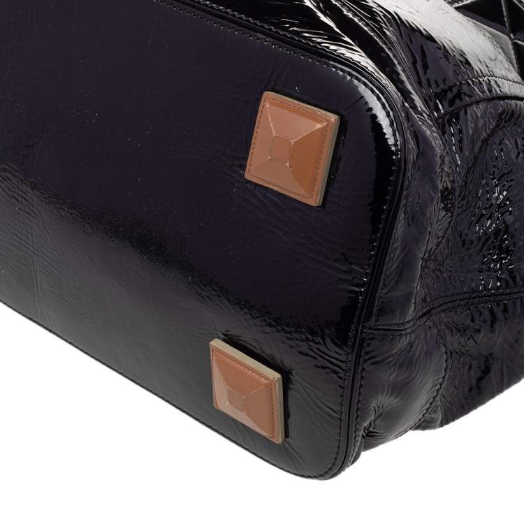 Pre Owned Chloe Black Patent Leather Audra Tote