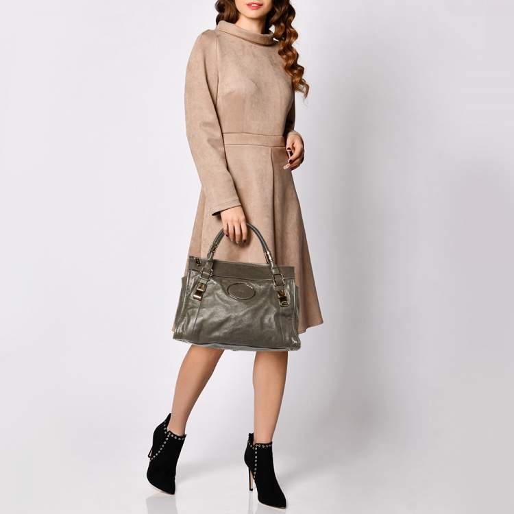Pre Owned Chloé Grey Leather Satchel