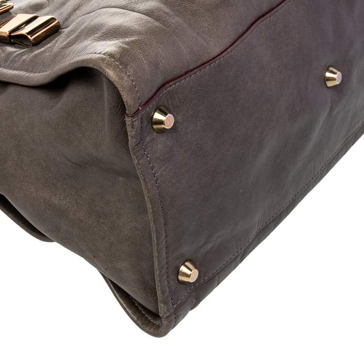 Pre Owned Chloé Grey Leather Satchel