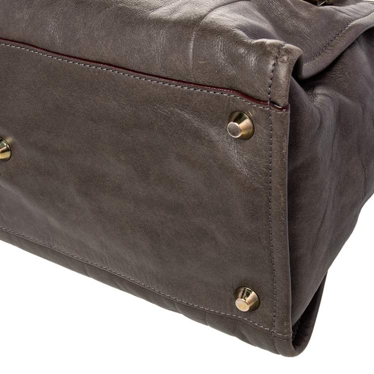 Pre Owned Chloé Grey Leather Satchel