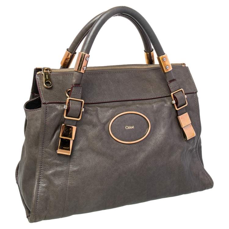 Pre Owned Chloé Grey Leather Satchel