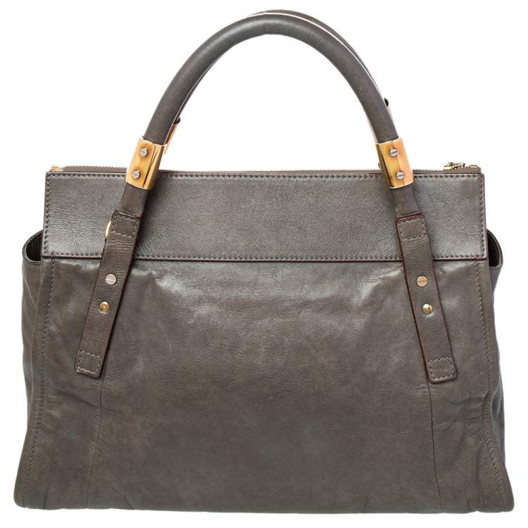 Pre Owned Chloé Grey Leather Satchel