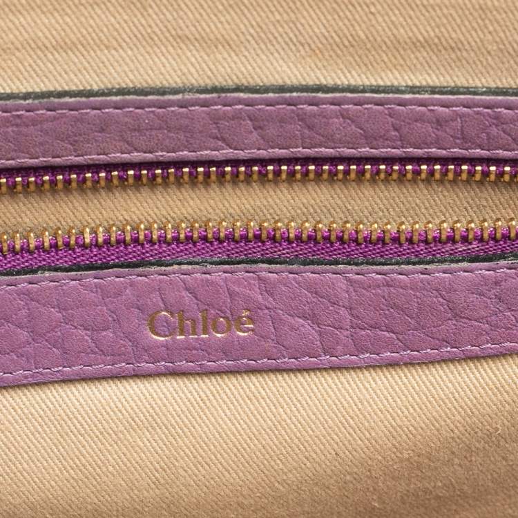 مملوكة مسبقًا Chloe Purple Leather Sally Medium Shoulder Bag