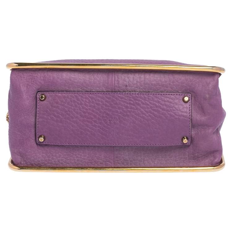 مملوكة مسبقًا Chloe Purple Leather Sally Medium Shoulder Bag