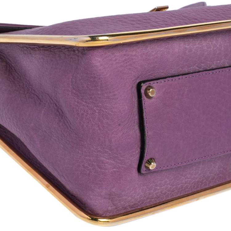 مملوكة مسبقًا Chloe Purple Leather Sally Medium Shoulder Bag