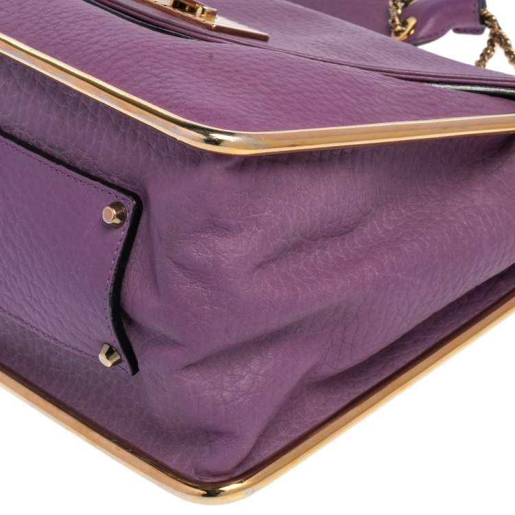 مملوكة مسبقًا Chloe Purple Leather Sally Medium Shoulder Bag