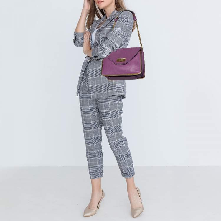 مملوكة مسبقًا Chloe Purple Leather Sally Medium Shoulder Bag