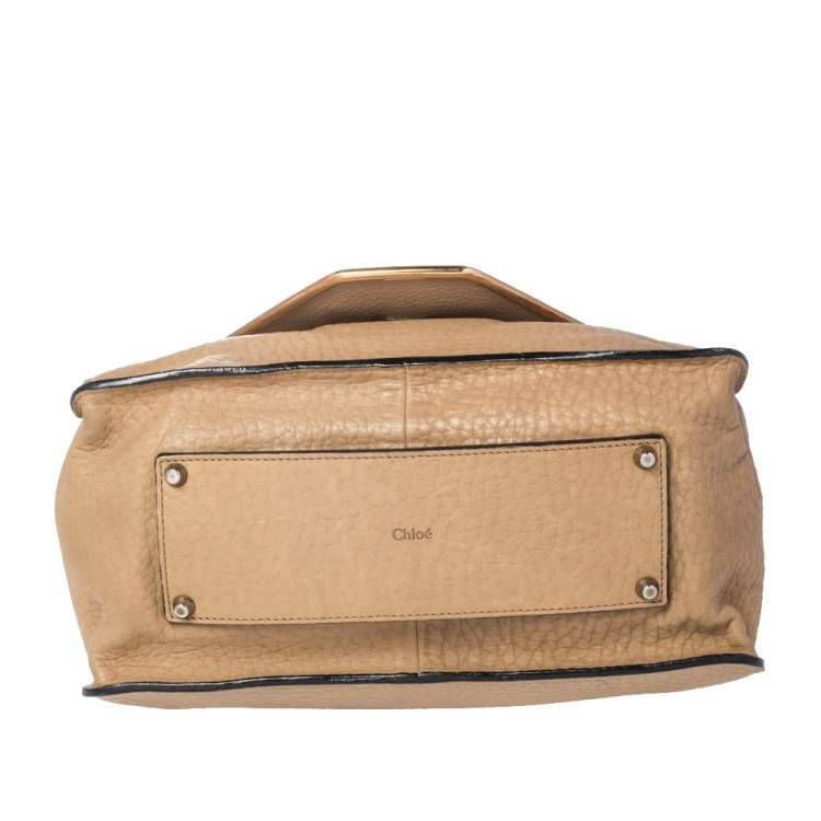 Pre Owned Chloé Beige Leather Medium Sally Flap Shoulder Bag