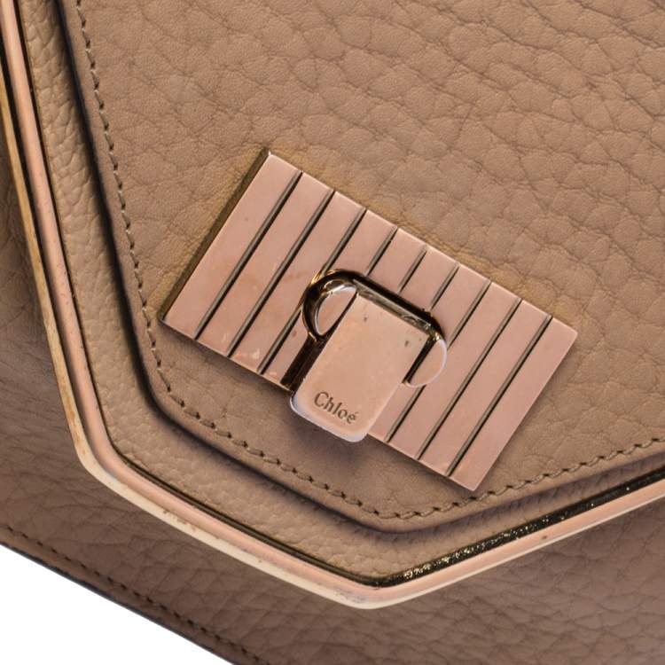 Pre Owned Chloé Beige Leather Medium Sally Flap Shoulder Bag