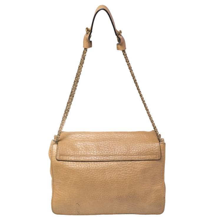 Pre Owned Chloé Beige Leather Medium Sally Flap Shoulder Bag