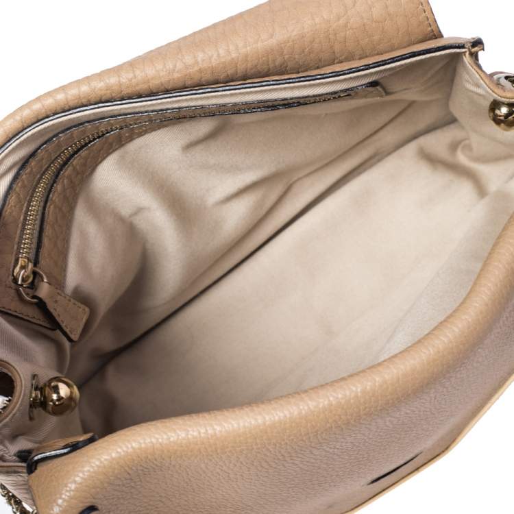 Pre Owned Chloé Beige Leather Medium Sally Flap Shoulder Bag