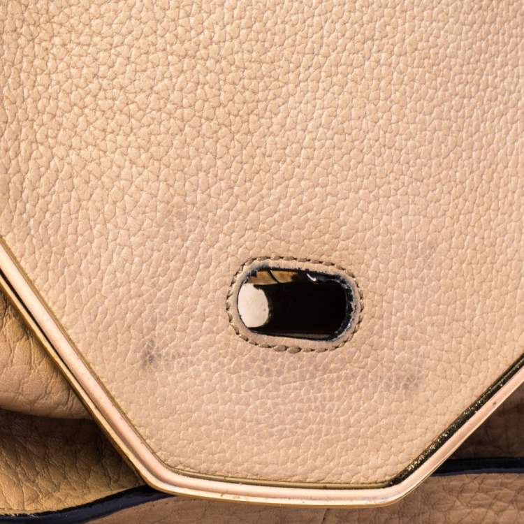Pre Owned Chloé Beige Leather Medium Sally Flap Shoulder Bag