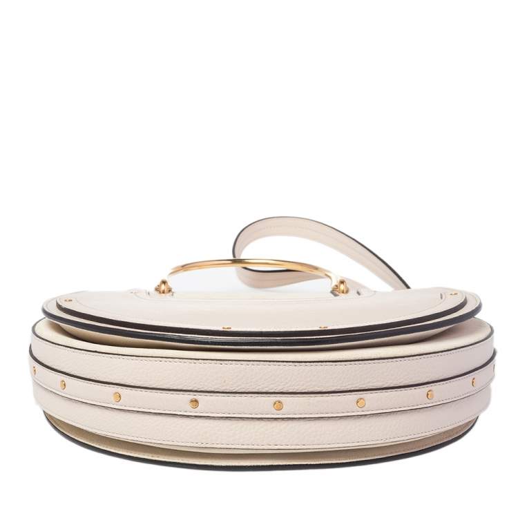 Pre Owned Chloe Beige Leather and Suede Medium Pixie Shoulder Bag 