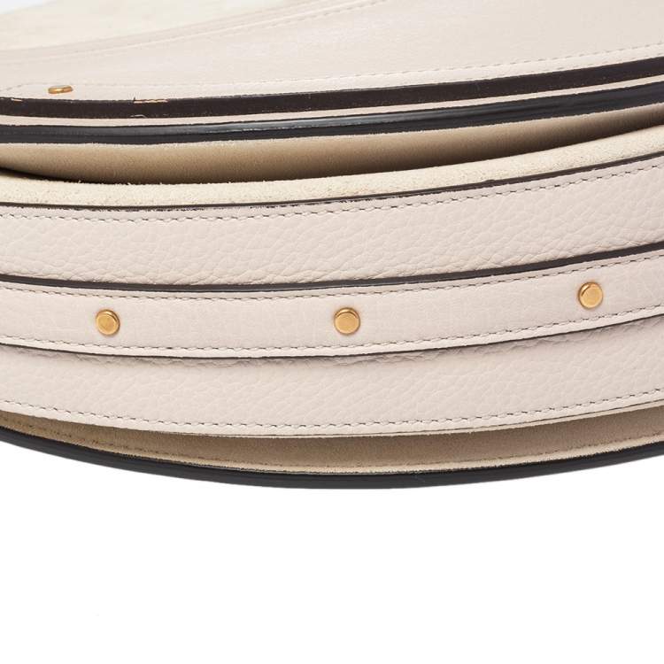 Pre Owned Chloe Beige Leather and Suede Medium Pixie Shoulder Bag 
