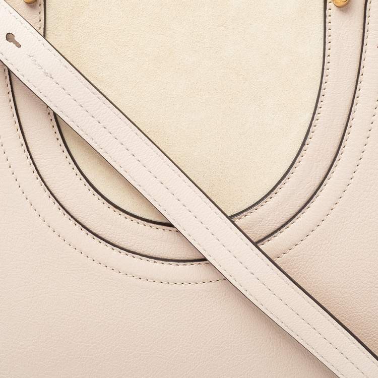 Pre Owned Chloe Beige Leather and Suede Medium Pixie Shoulder Bag 