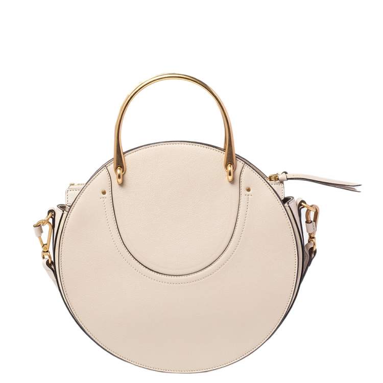 Pre Owned Chloe Beige Leather and Suede Medium Pixie Shoulder Bag 